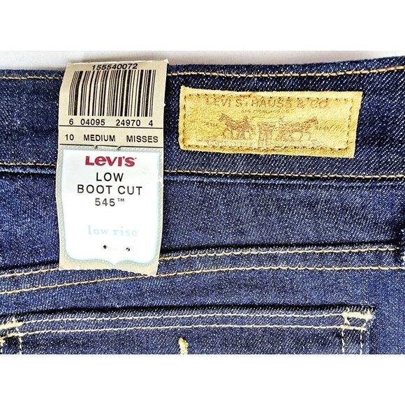 Levi's Size 10 Medium Women's 31" Inseam 545 Low Boot Cut Blue Denim Jeans NWT - Picture 7 of 15
